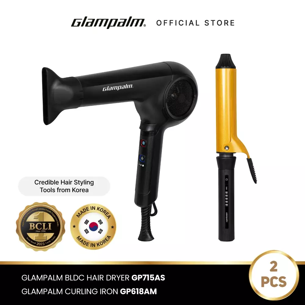 Paket Glampalm Pengeriting Rambut GP618AM - Hair Dryer GP715AS