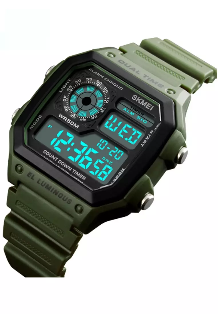 Jam Tangan Casual Digital Pria Stopwatch Waterproof Many Function Strap Tali Material Silicone JK91 ORIGINAL