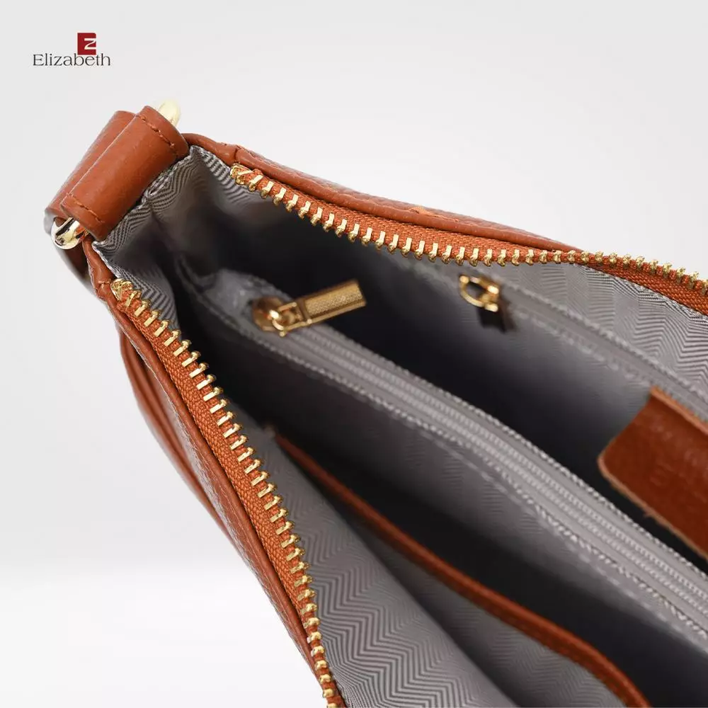 Tas Elizabeth Genuine Leather Sling Bag 0720-0515 Brickred