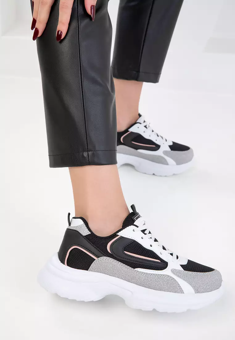 Soho White-Black-Powder Women's Sneaker 20413