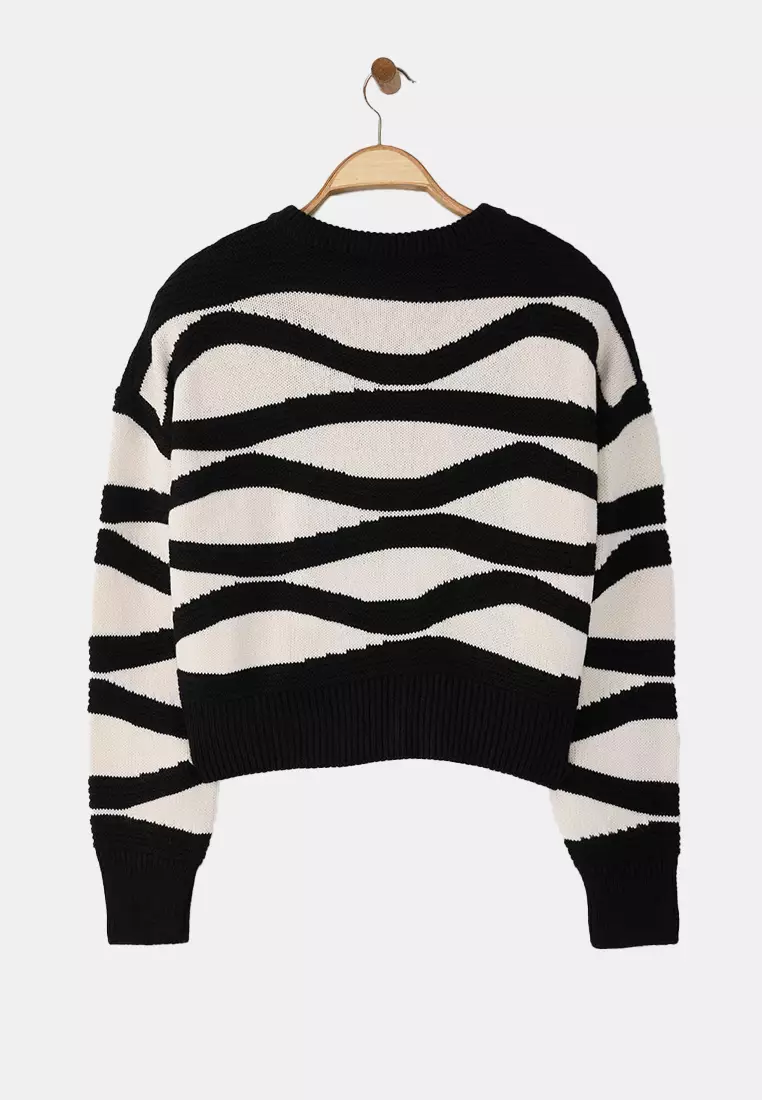 Black Oversize/Wide Fit Block Knitwear Cardigan