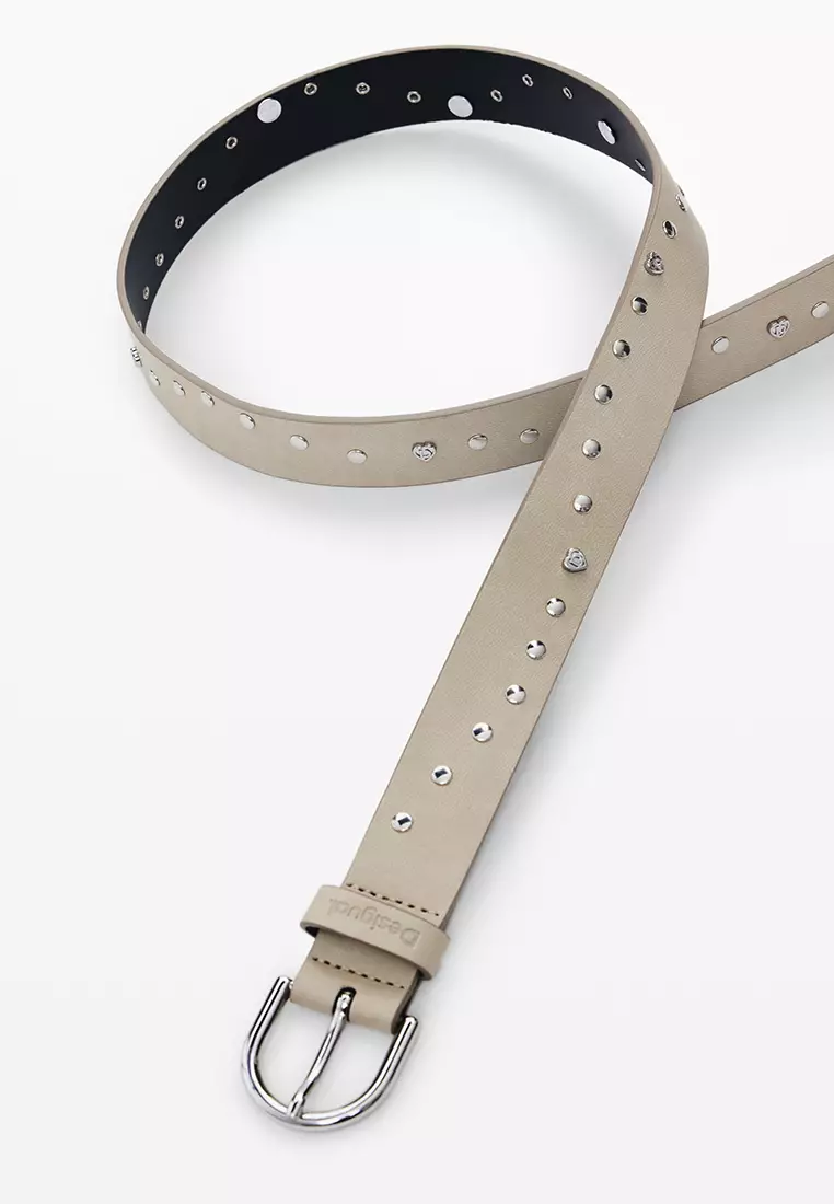 Leather studded belt