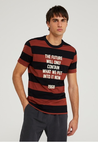 Sisley multi Striped T-shirt with Print 9B625AA30E33DCGS_1