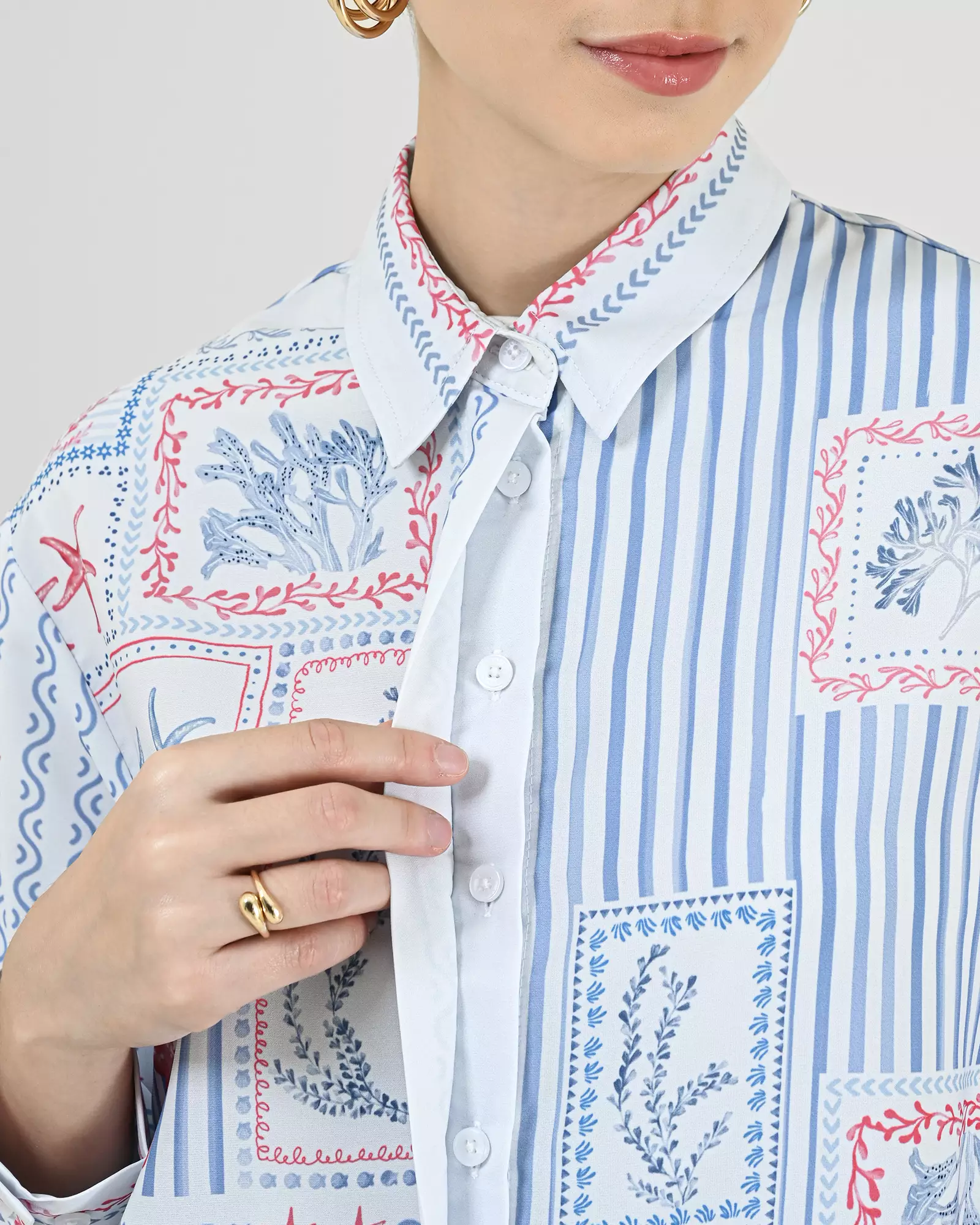 Geulis.id RALINE SHIRT - Lightblue