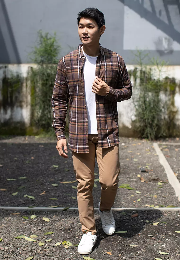 kemeja Flannel Cotton Tangan Panjang OXCON OX14