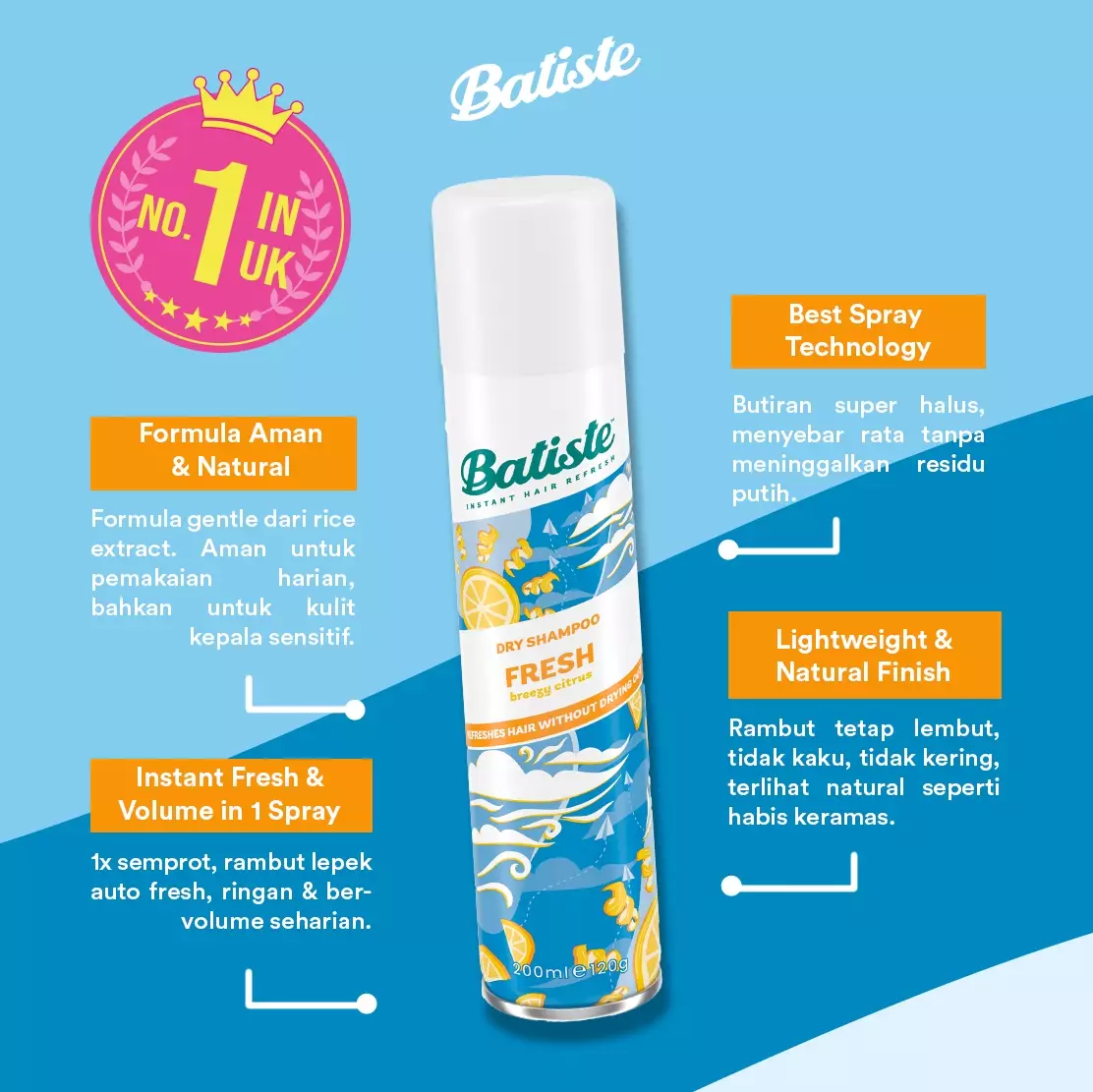 Batiste Light & Breezy Fresh Dry Shampoo 200 ml
