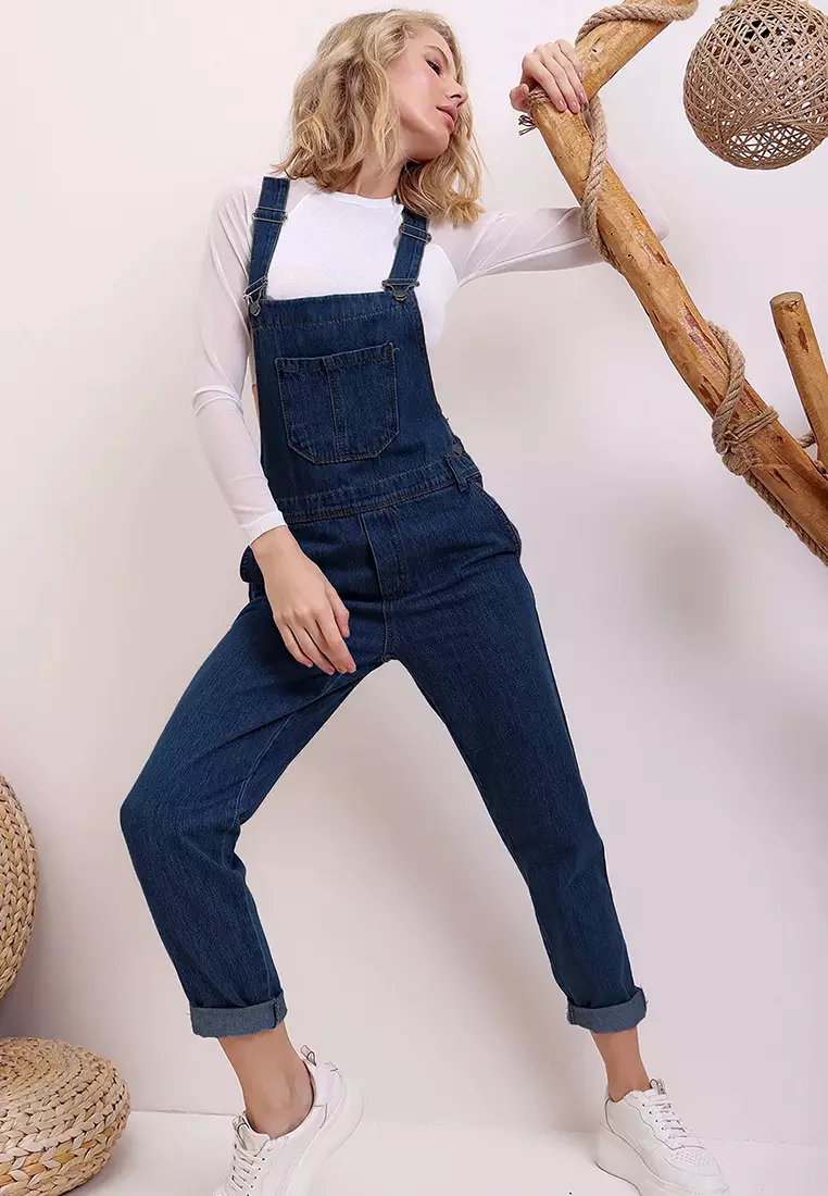 Denim Pocket Detailed Dungarees