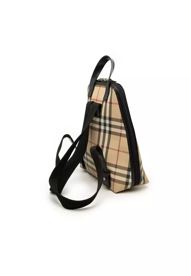 Buy BURBERRY Pre-Loved Burberry House Check Canvas Backpack 2026
