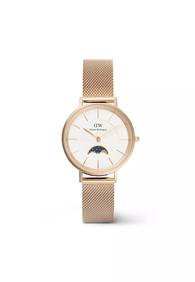 Buy Daniel Wellington Petite Lune 32mm Melrose Rose Gold White