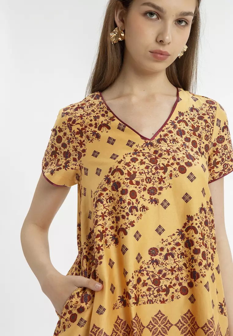 Minimal Cendrawati Dress Honey Gold Warna HONEY GOLD