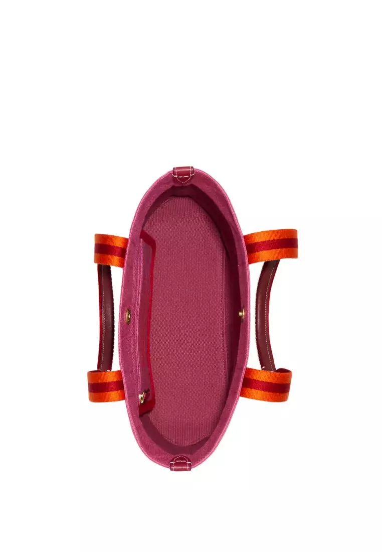 Small Canvas Tote Raspberry Multi