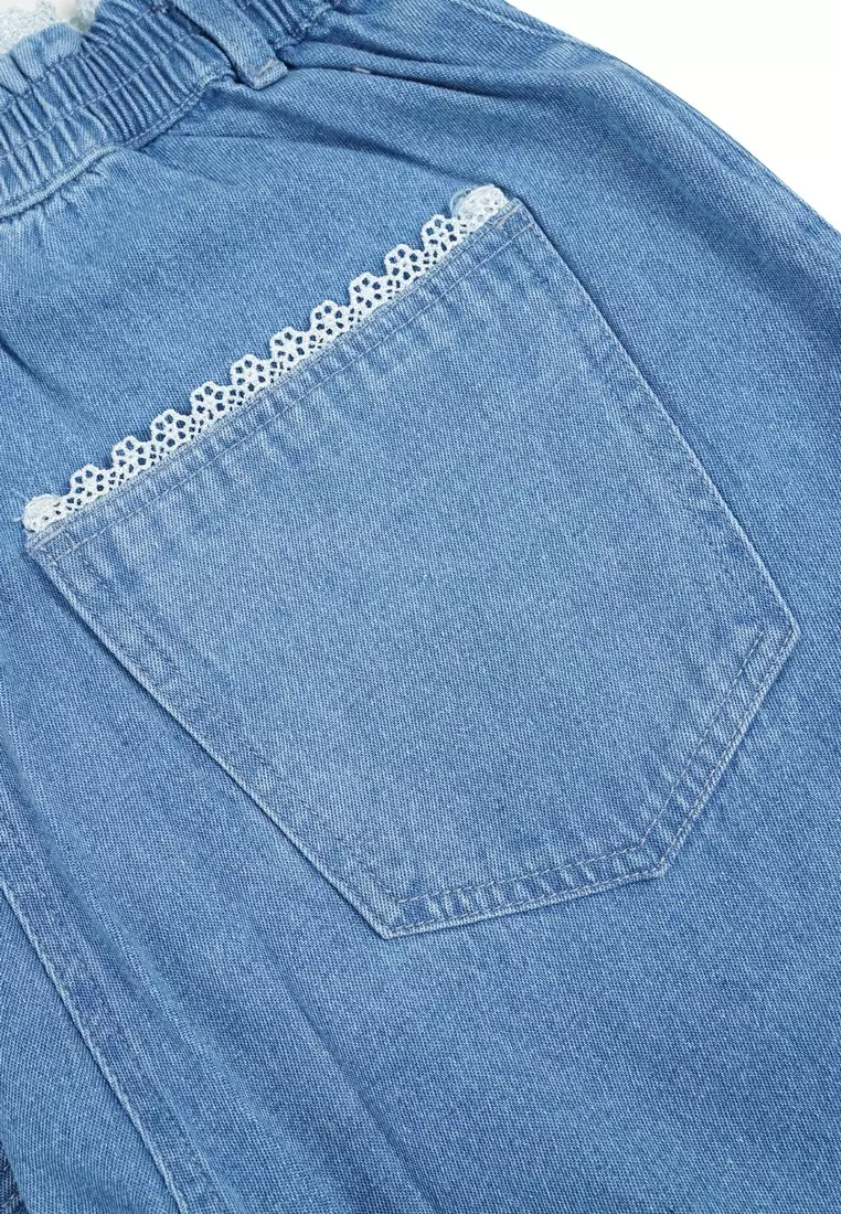3Second Women's Long Baggy Pants Loose Fit Denim Jeans Falecia HP-C010326