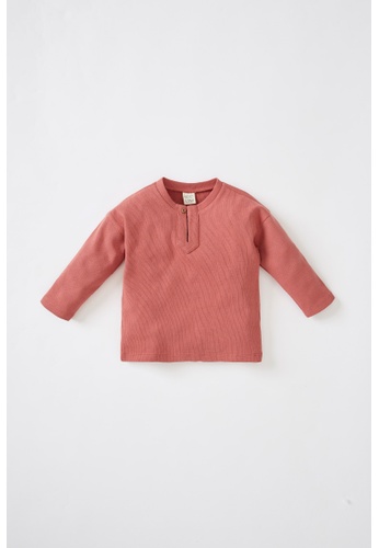 DeFacto pink Long Sleeve Cotton T-Shirt 71E4EKADFFDCF0GS_1