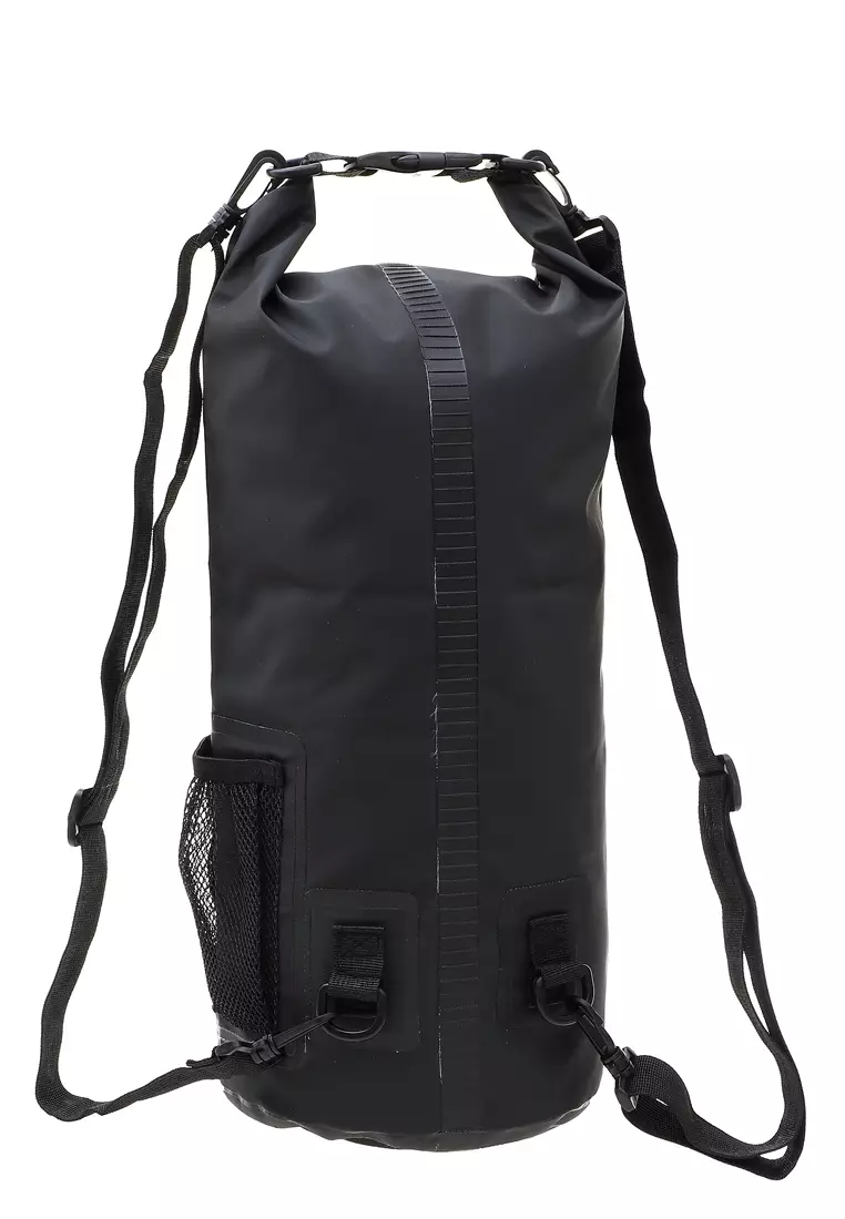 Bloosh Outdoor Waterproof Bucket Dry Bag 10 Liter with Extra Pocket Material Kain Parasut ORIGINAL - Black