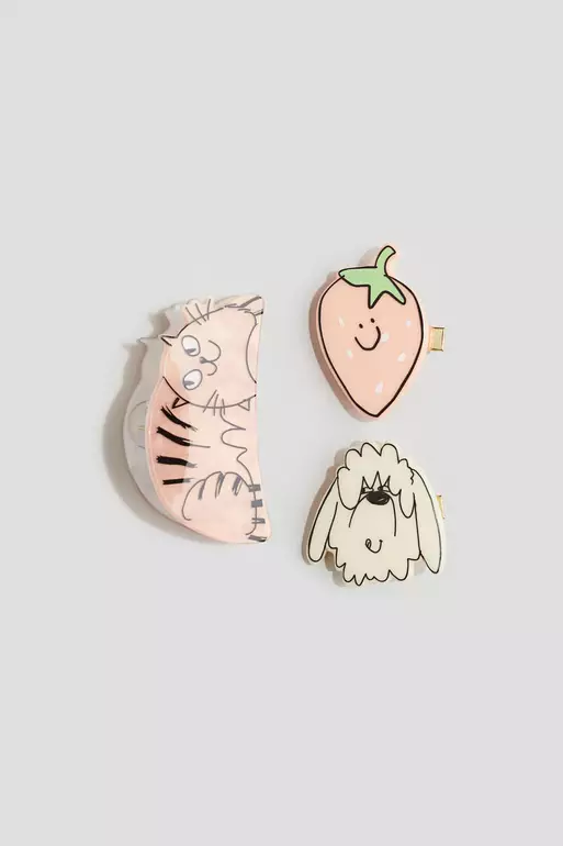 3-pack hair claw and clips
