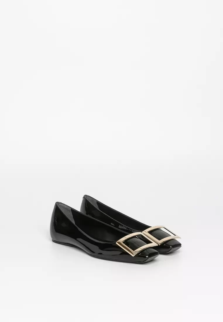 Trompette Metal Buckle Ballerinas In Patent Leather 平底鞋