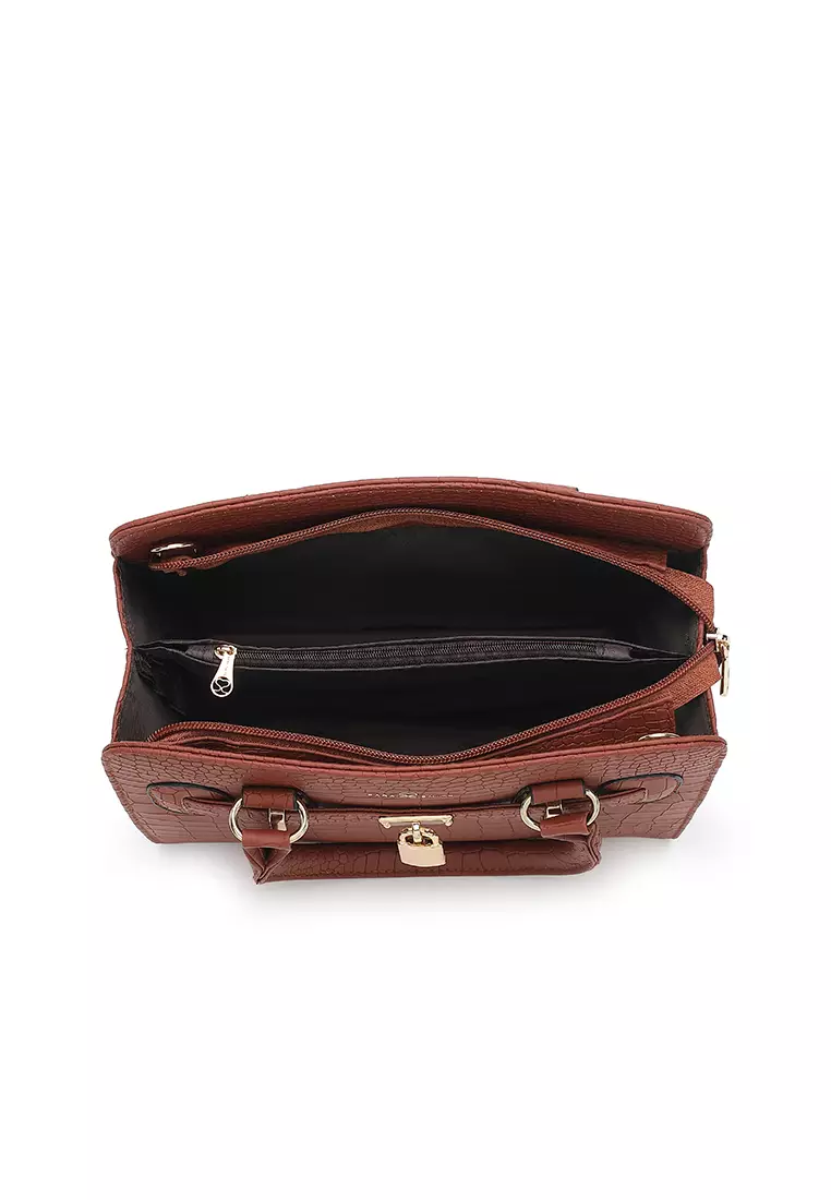 Women's Top Handle Bag / Sling Bag / Crossbody Bag / Shoulder Bag (手拿袋 / 斜孭袋 / 單肩包) - 棕色
