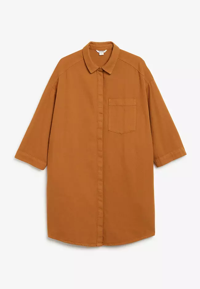 Monki hidden button shirt dress outlet