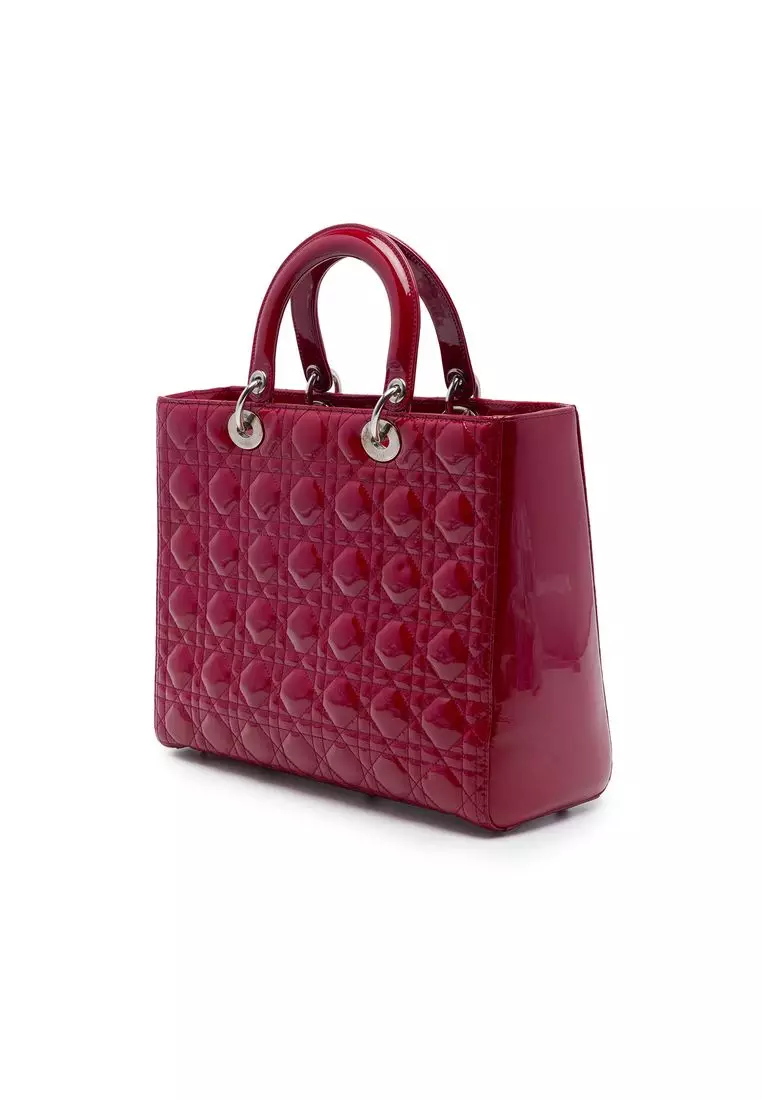 Pre-Loved Dior Large Patent Cannage Lady Dior