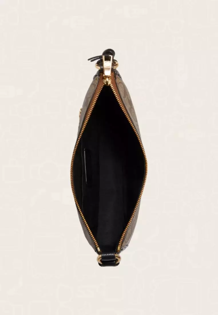 Coach Ellie File Bag In Signature Canvas Khaki Black