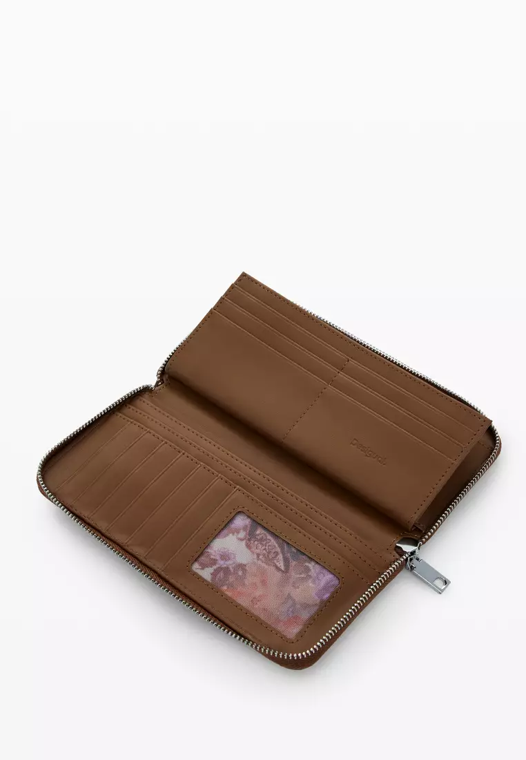 Large perforated studded wallet