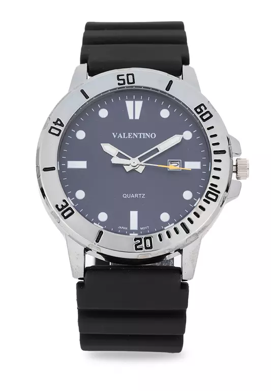 Analog Watch 20122530-Blk Strap-Blue Dial