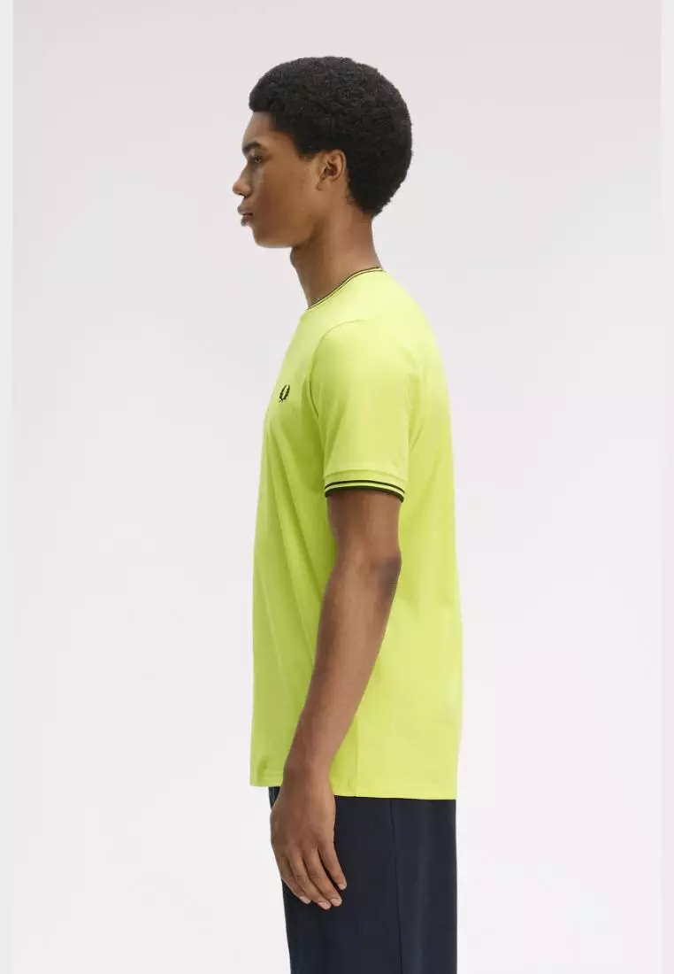 Fred Perry M1588 Twin Tipped T-Shirt (Citron / Black / Black)