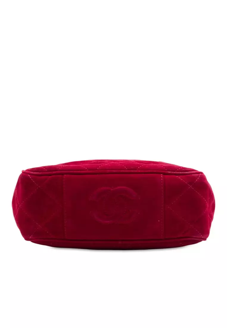 Pre-Loved Chanel Cc Quilted Suede Handbag