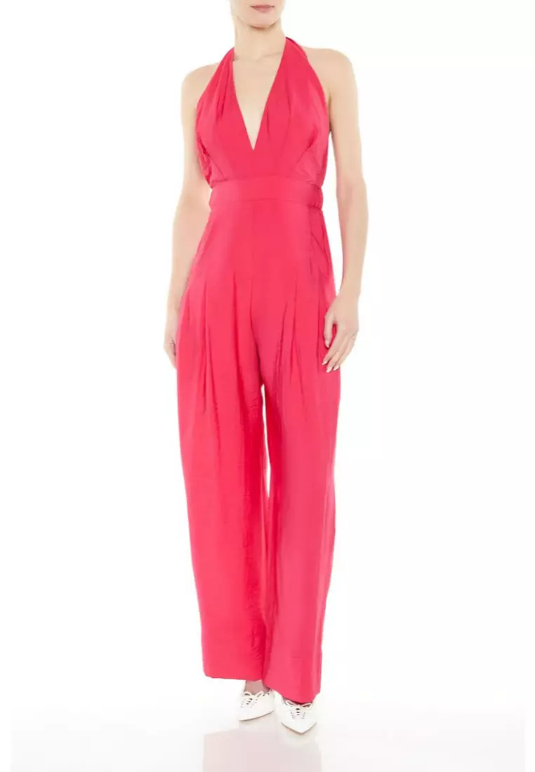 Halter wide leg jumpsuit shop