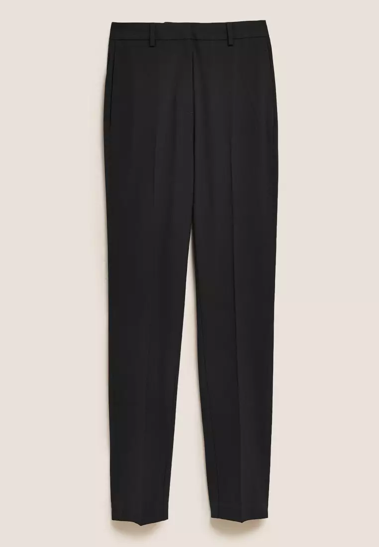 Slim Fit Ankle Grazer Trousers With Stretch