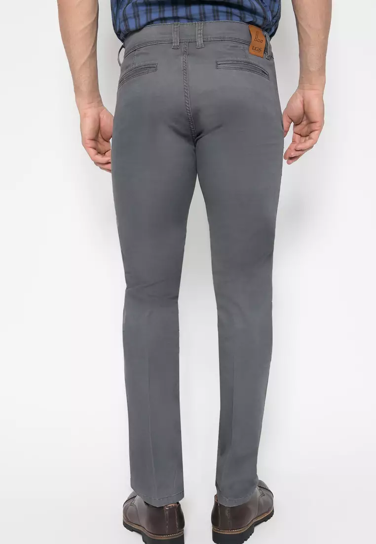 LGS - Celana Panjang Chinos Pria Warna Abu-Abu CCT.514.035.001.C