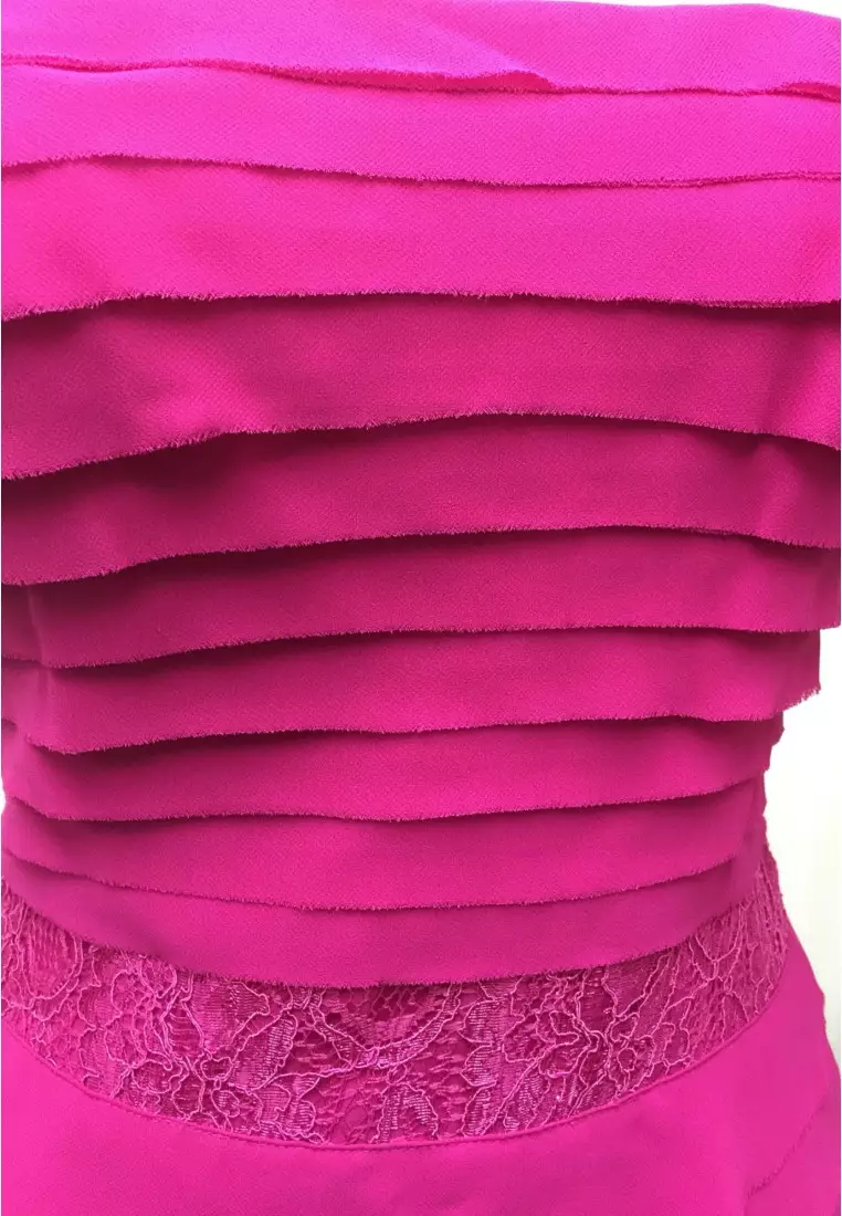 Sweetie Layered Lace Chiffon Draping Cocktail Dress