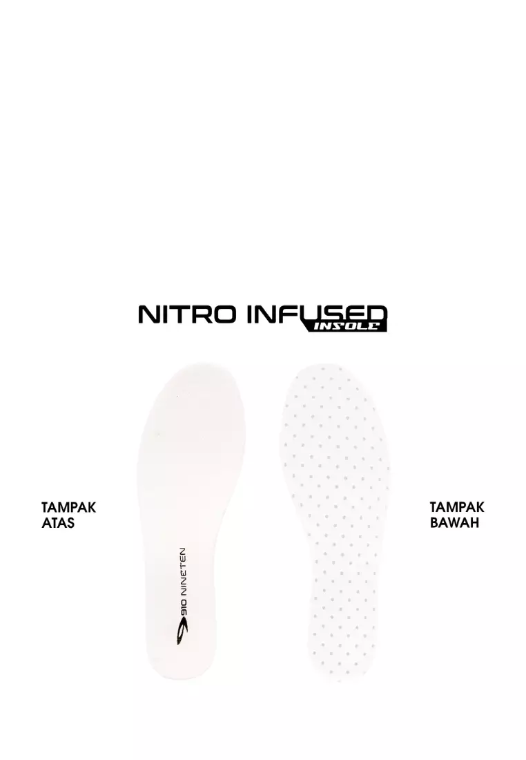 910 Nineten Haze Strike Knit Sepatu Lari - Putih/Hitam/Abu