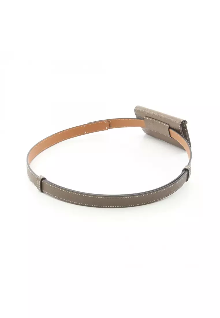 Buy Hermès Pre-Loved Hermès Kelly Pocket 18 Etoupe belt Veau 