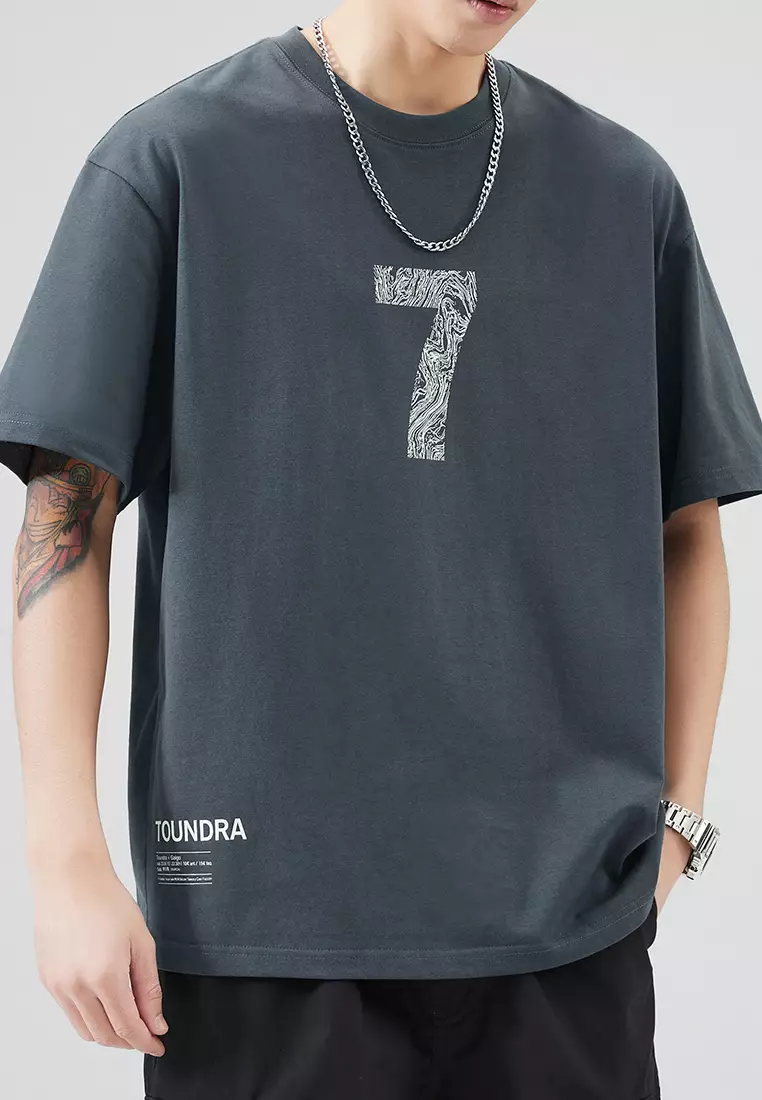 數字印花短袖T恤 AY-D5512