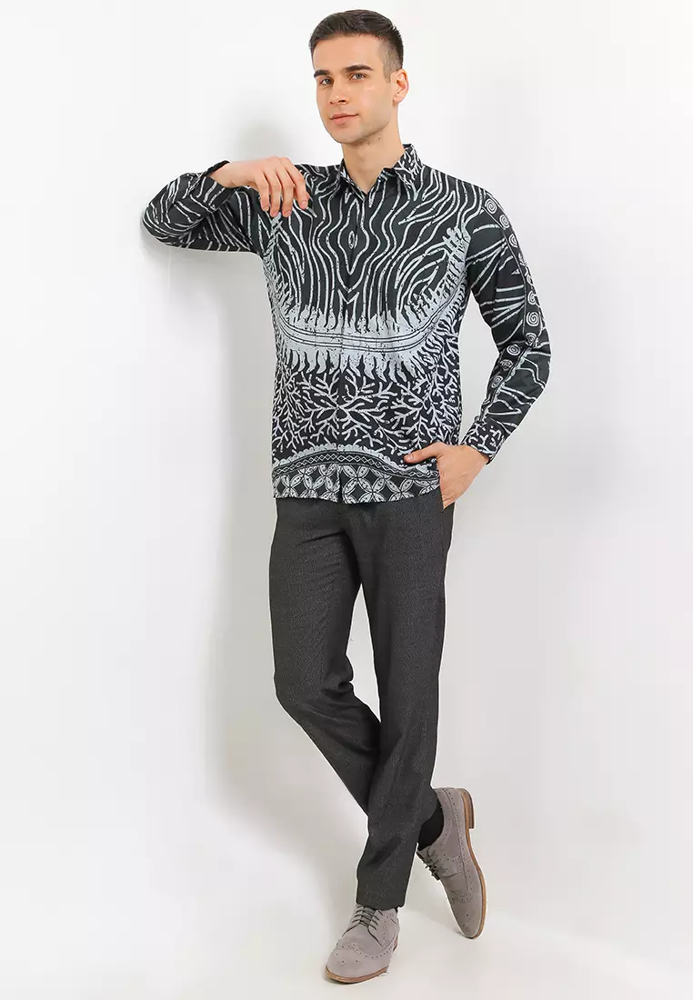Wirasena Kemeja Batik Exclusive Premium Pria Casual Modern Lengan Panjang