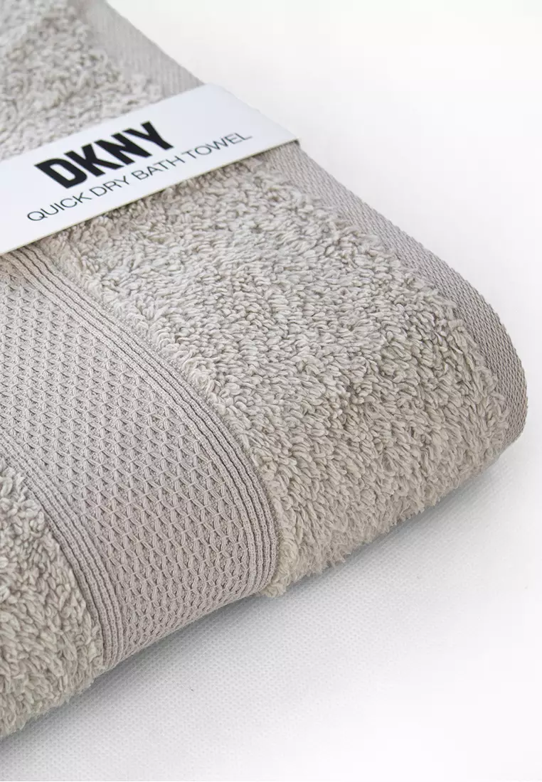 DKNY gray bath towel