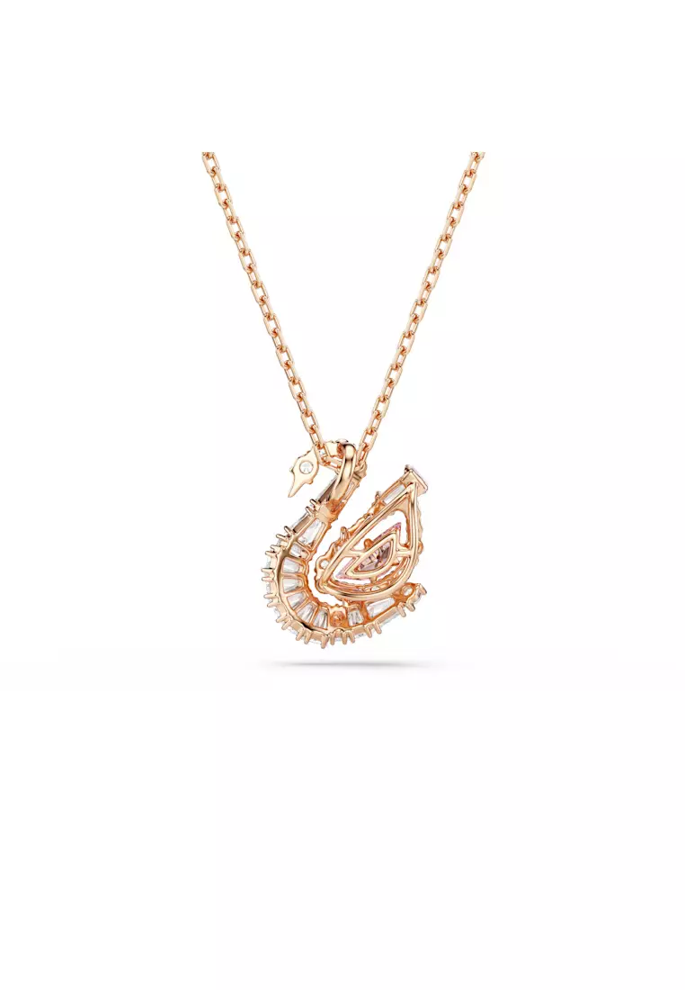 Swan pendant, Mixed cuts, Swan, Pink