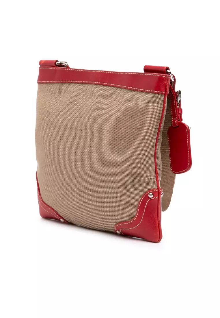 Pre-Loved Prada Canvas Canapa Logo Crossbody