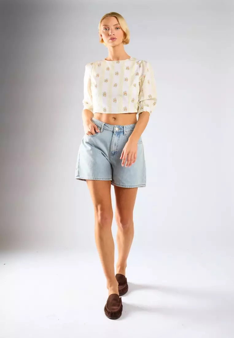 Puff Sleeve Crop Top
