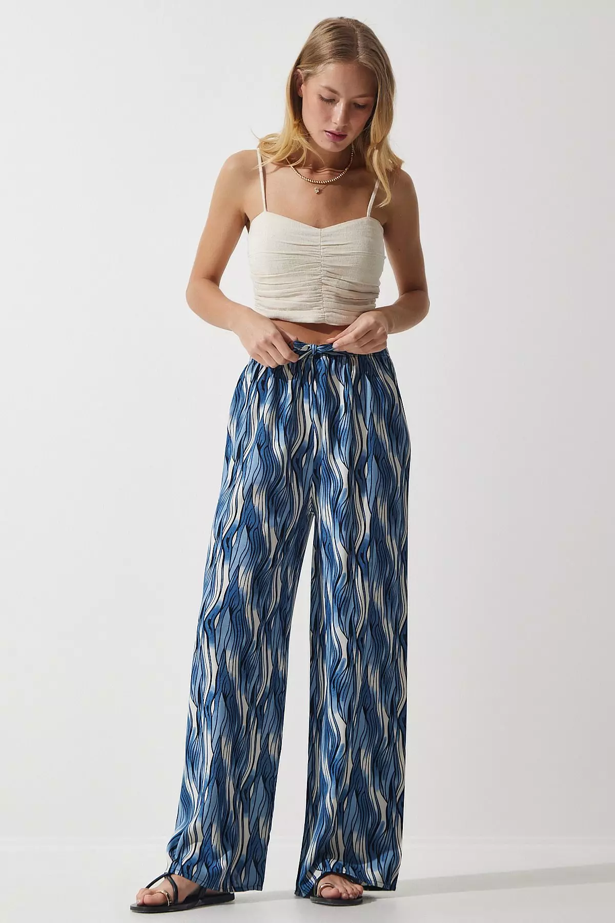 Patterned Palazzo Trousers