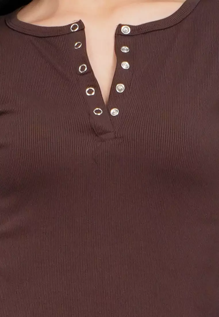 Long Sleeve Henley Top