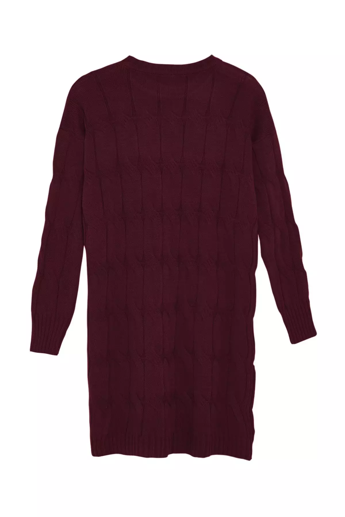 Burgundy Hair Weave Mini Mini Knitwear Crew Neck Knitwear Dress Twoaw22El0027