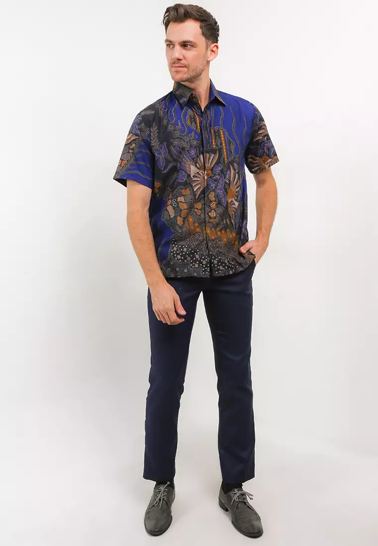 Kenari Kemeja Batik Exclusive Premium Pria Casual Modern Lengan Pendek