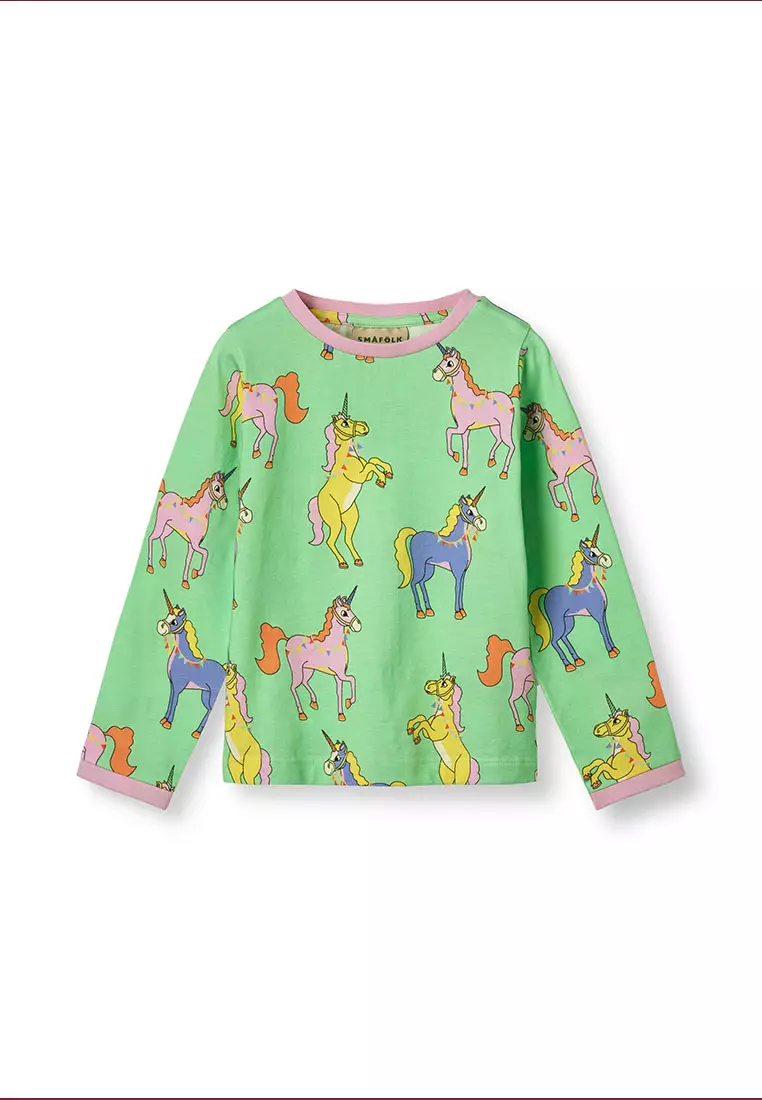 Long-sleeved top with unicorns