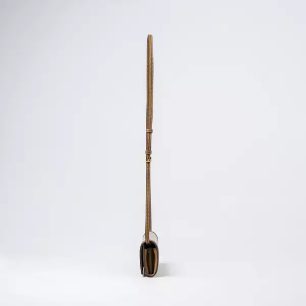 Jual TORY BURCH Tas TORY BURCH MONOGRAM BEIGE CAMEL FLAP SHOULDER