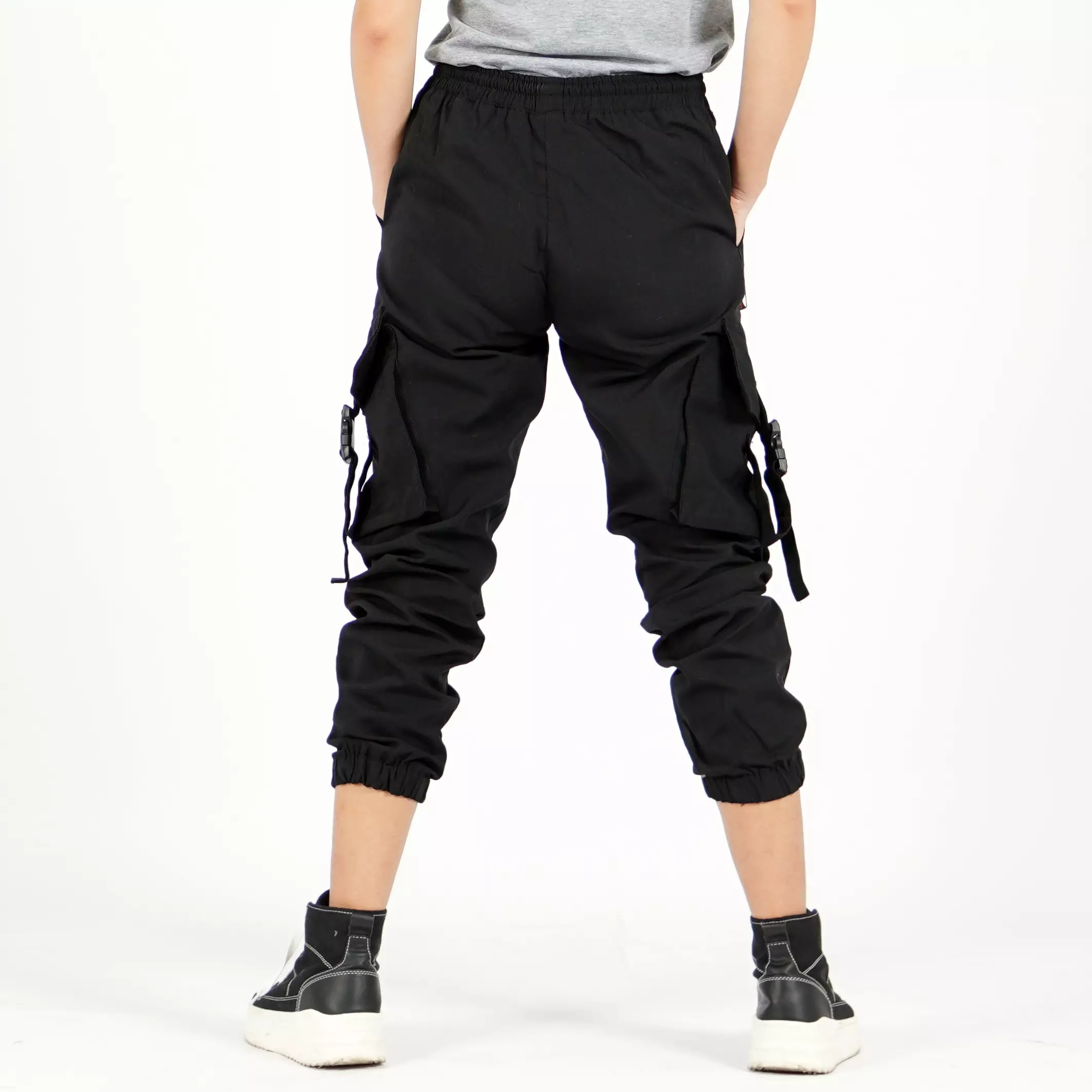  ARTHA Celana Hypebeast Celana Wanita Celana Cargo Jogger Pant - HITAM