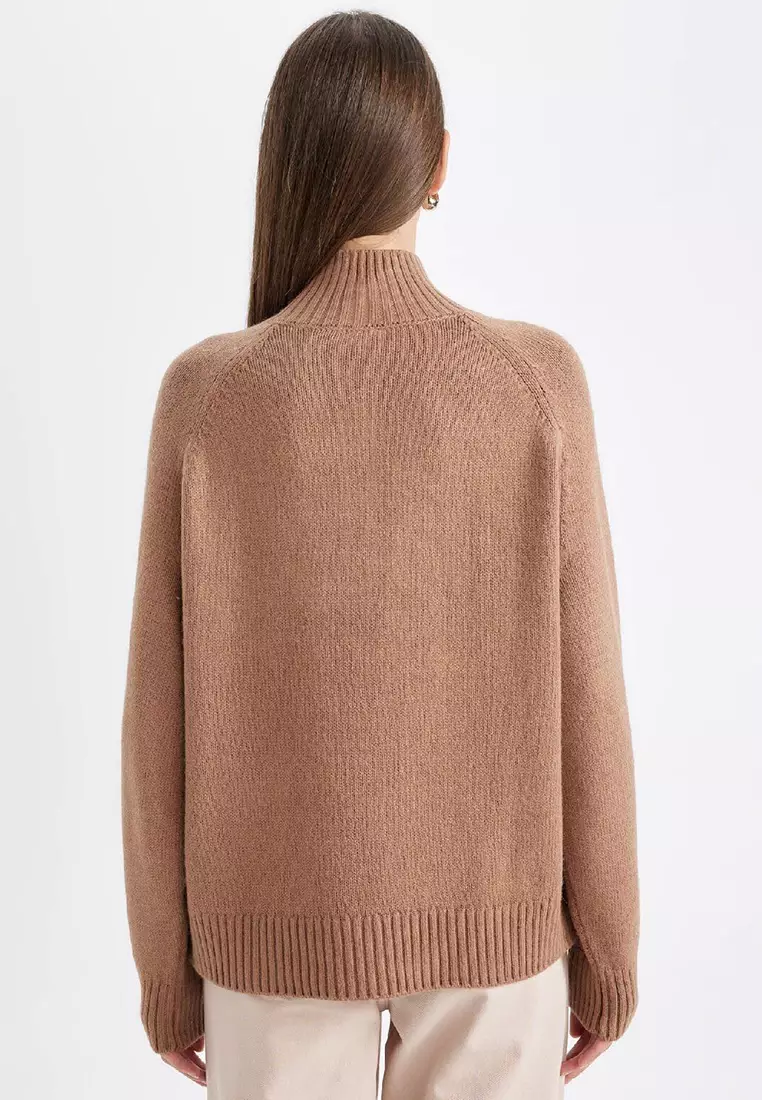 【MODERNIF】Vinci Dangara Collar Knit DeFacto High Neck Button Knitwear Sweater 2025 | Buy DeFacto