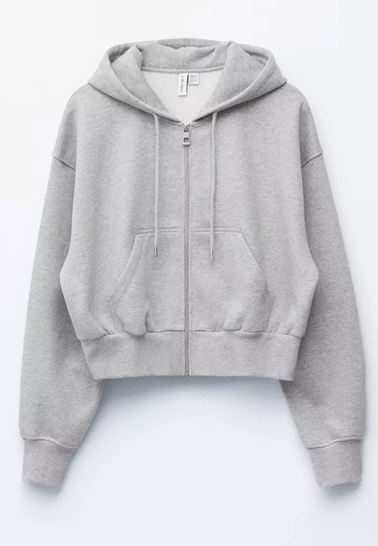 Cropped Zip-Up Hoodie