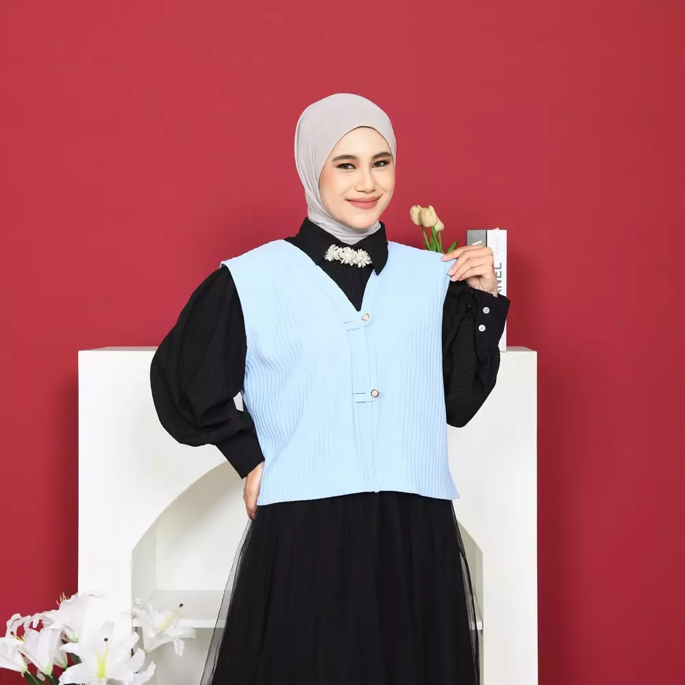 Lumina Vest Knit Outer - S.Blue M19943 R24S5